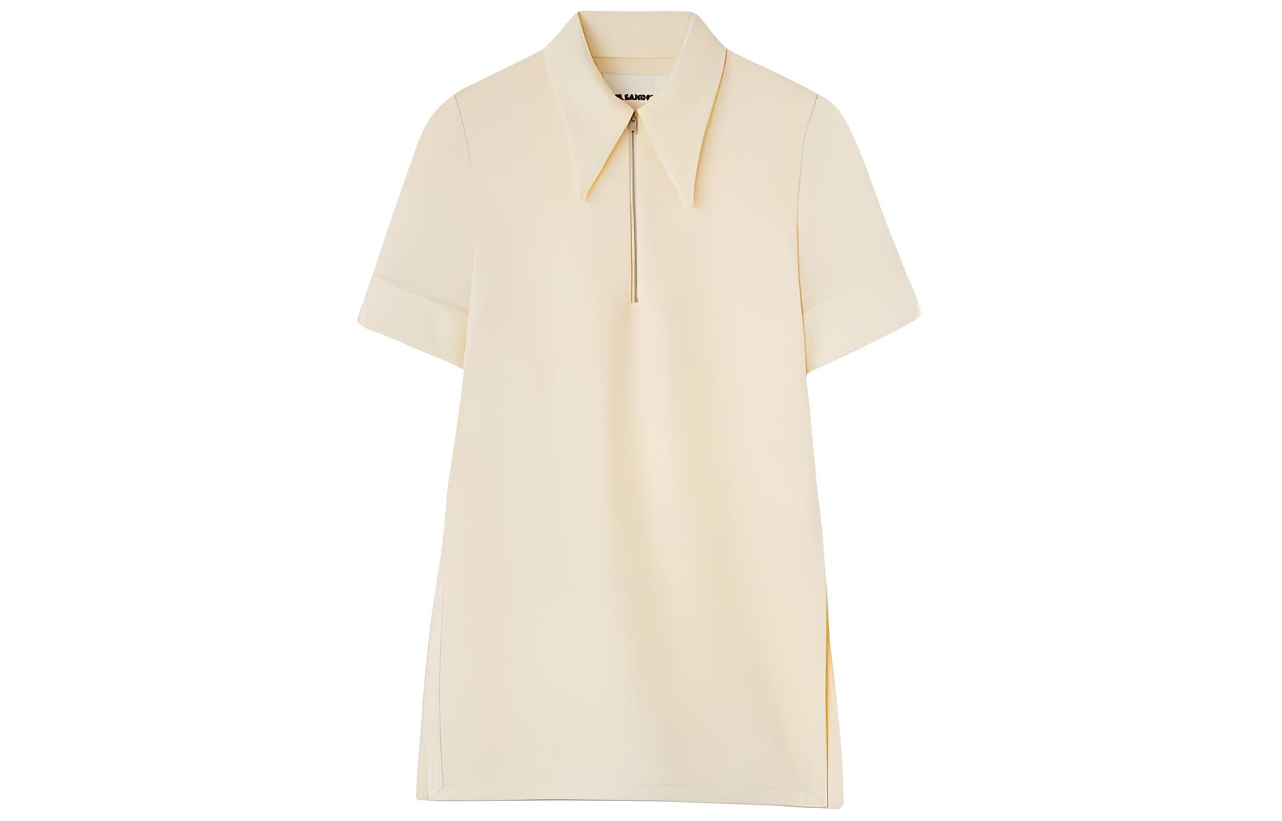 (Women) JIL SANDER  Yellow Slim-Fit Zip Polo Shirt with Point Collar J02NC0183J20140266