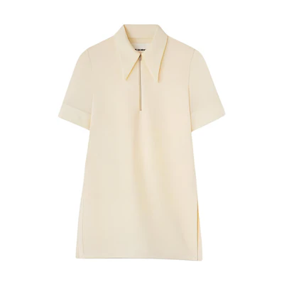 (Women) JIL SANDER Yellow Slim-Fit Zip Polo Shirt with Point Collar J02NC0183J20140266