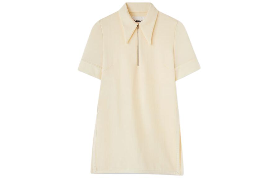 Order (W) 질 샌더 노란색 슬림핏 지퍼 폴로 셔츠 포인트 칼라 J02NC0183J20140266