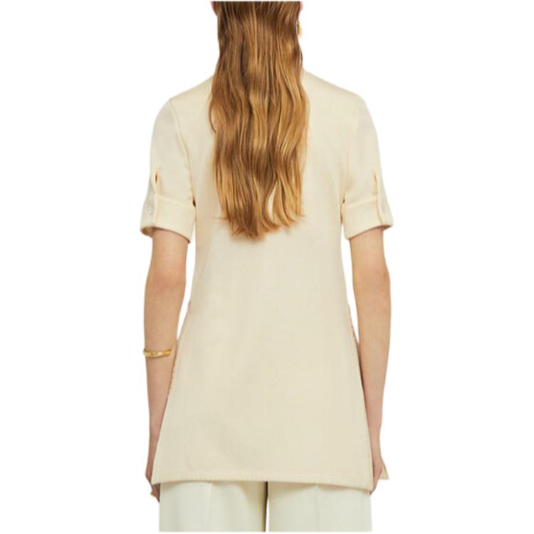 Shop (W) 질 샌더 노란색 슬림핏 지퍼 폴로 셔츠 포인트 칼라 J02NC0183J20140266