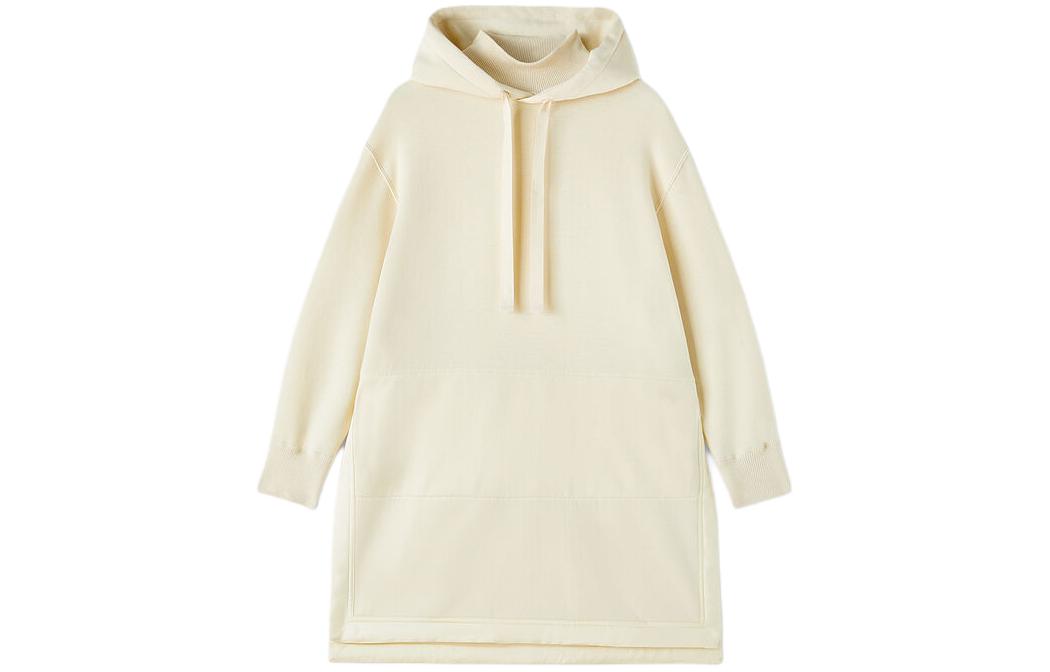 (Women) Jil Sander Beige Pullover Hoodie with Drawstring and Long Sleeves J40GU0106-J20080-104
