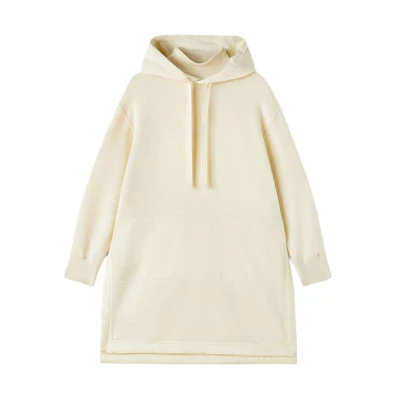 (Women) Jil Sander Beige Pullover Hoodie with Drawstring and Long Sleeves J40GU0106-J20080-104