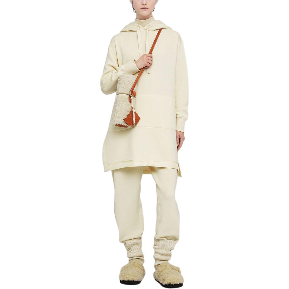 Lookbook (Women) Jil Sander Beige Pullover Hoodie with Drawstring and Long Sleeves J40GU0106-J20080-104