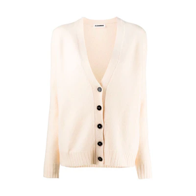 (Women) Jil Sander FW21 Solid Ribbed Wool Knit Sweater Beige. JSPT752051WTY20408-109
