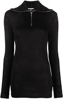 (Women) JIL SANDER FW22 Black Logo Print Half-Zip Knit Sweater. J40GC0021-J70021-001 (Women) JIL SANDER FW22 Black Logo Print Half-Zip Knit Sweater. J40GC0021-J70021-001