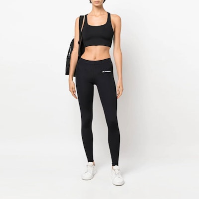 (Women) JIL SANDER FW22 Black Logo Print Mid-Waist Leggings. J40KA0028J70029-001 Lookbook (Women) JIL SANDER FW22 Black Logo Print Mid-Waist Leggings. J40KA0028J70029-001