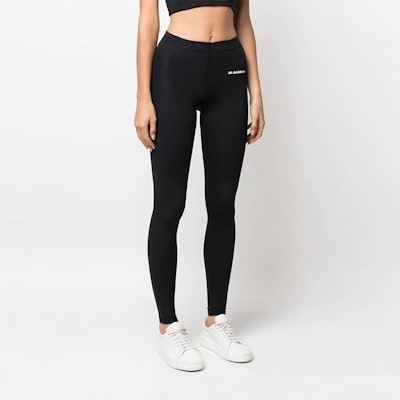 (Women) JIL SANDER FW22 Black Logo Print Mid-Waist Leggings. J40KA0028J70029-001 Purchase (Women) JIL SANDER FW22 Black Logo Print Mid-Waist Leggings. J40KA0028J70029-001