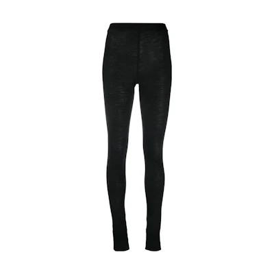 (Women) Jil Sander FW22 Black Solid Logo Print Leggings J40KA0029-J70021-001