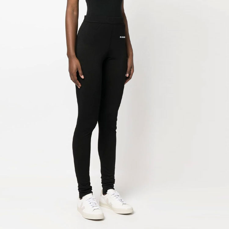 Purchase (W) 吉尔桑德 2022秋冬款 黑色标志印花紧身裤 J40KA0029-J70021-001