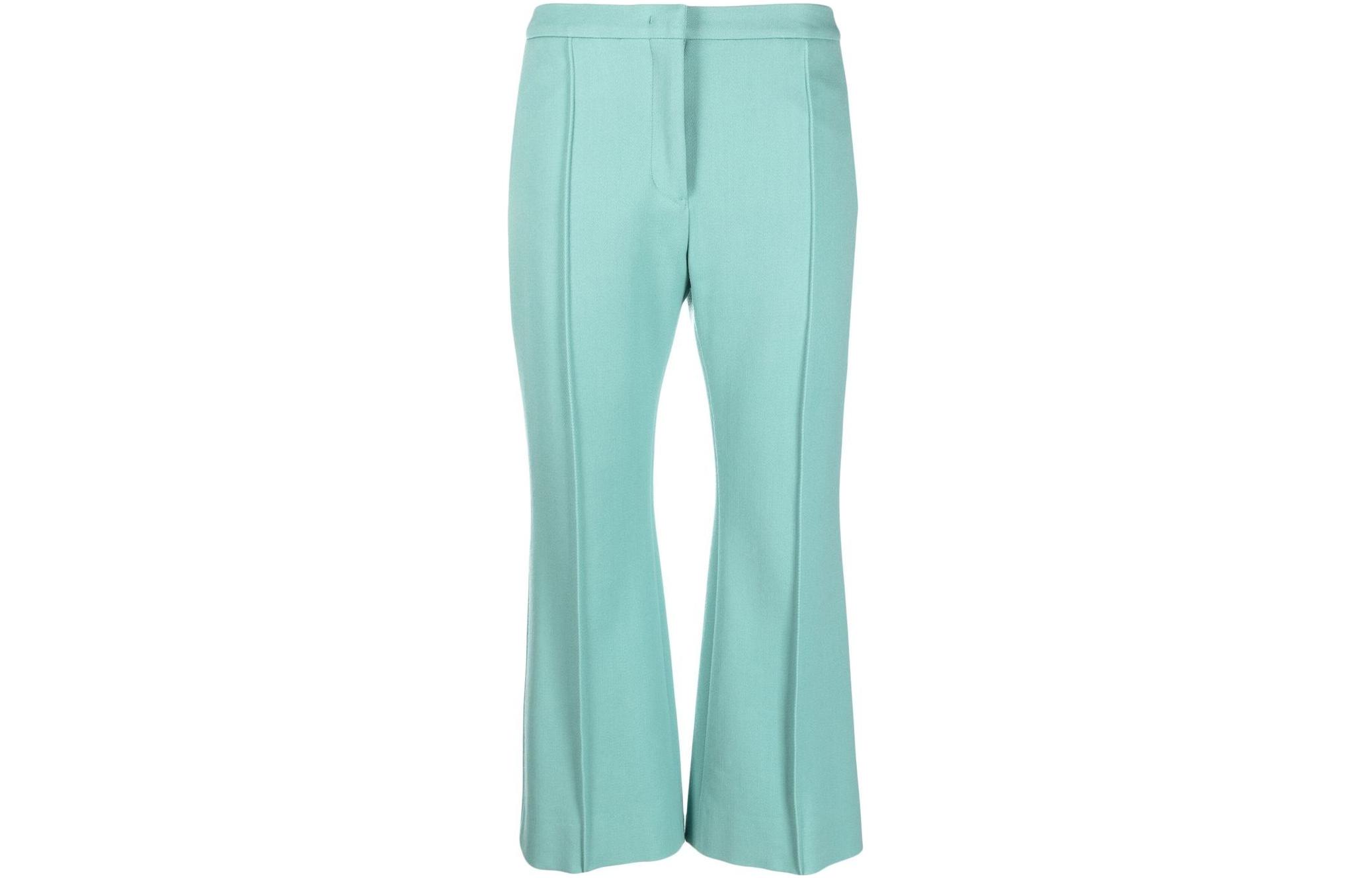 Order (Women) JIL SANDER FW22  Green Cropped Mid-Rise Casual Pants J02KA0014-J70011-447