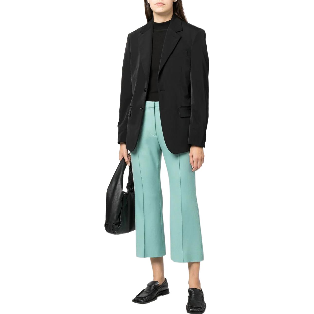 Lookbook (Women) JIL SANDER FW22  Green Cropped Mid-Rise Casual Pants J02KA0014-J70011-447