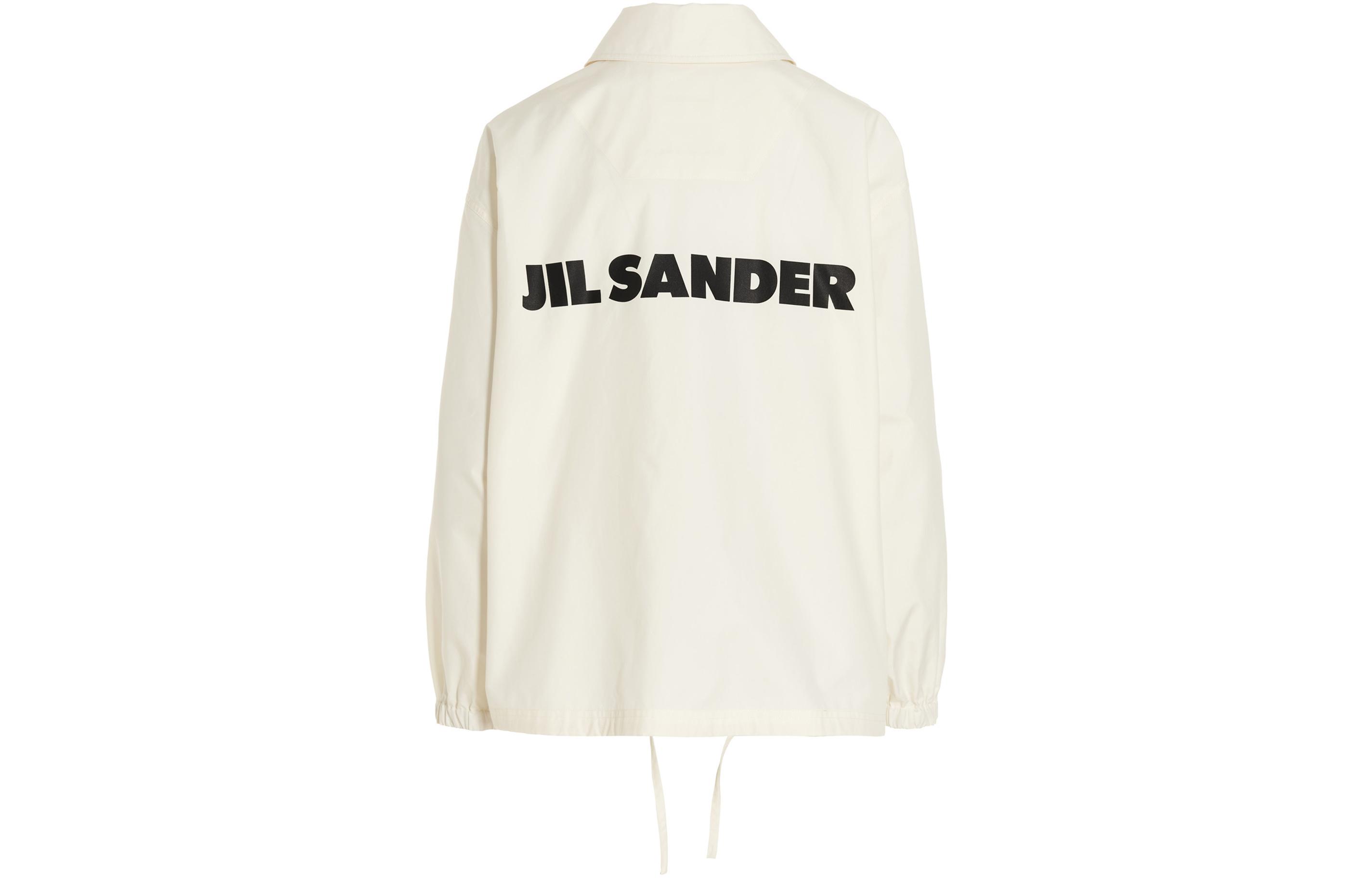 Order (Women) JIL SANDER FW22  Minimalist White Single-Breasted Jacket with Back Logo. J04AM0001J45063-103