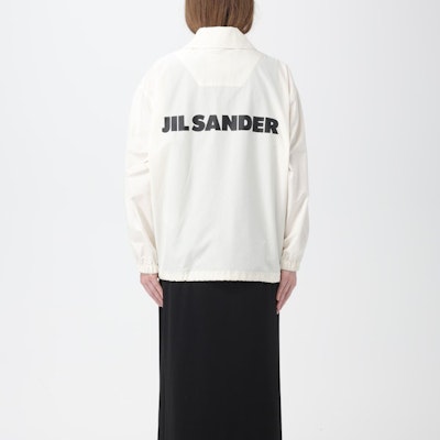 (Women) JIL SANDER FW22 Minimalist White Single-Breasted Jacket with Back Logo. J04AM0001J45063-103 Purchase (Women) JIL SANDER FW22 Minimalist White Single-Breasted Jacket with Back Logo. J04AM0001J45063-103