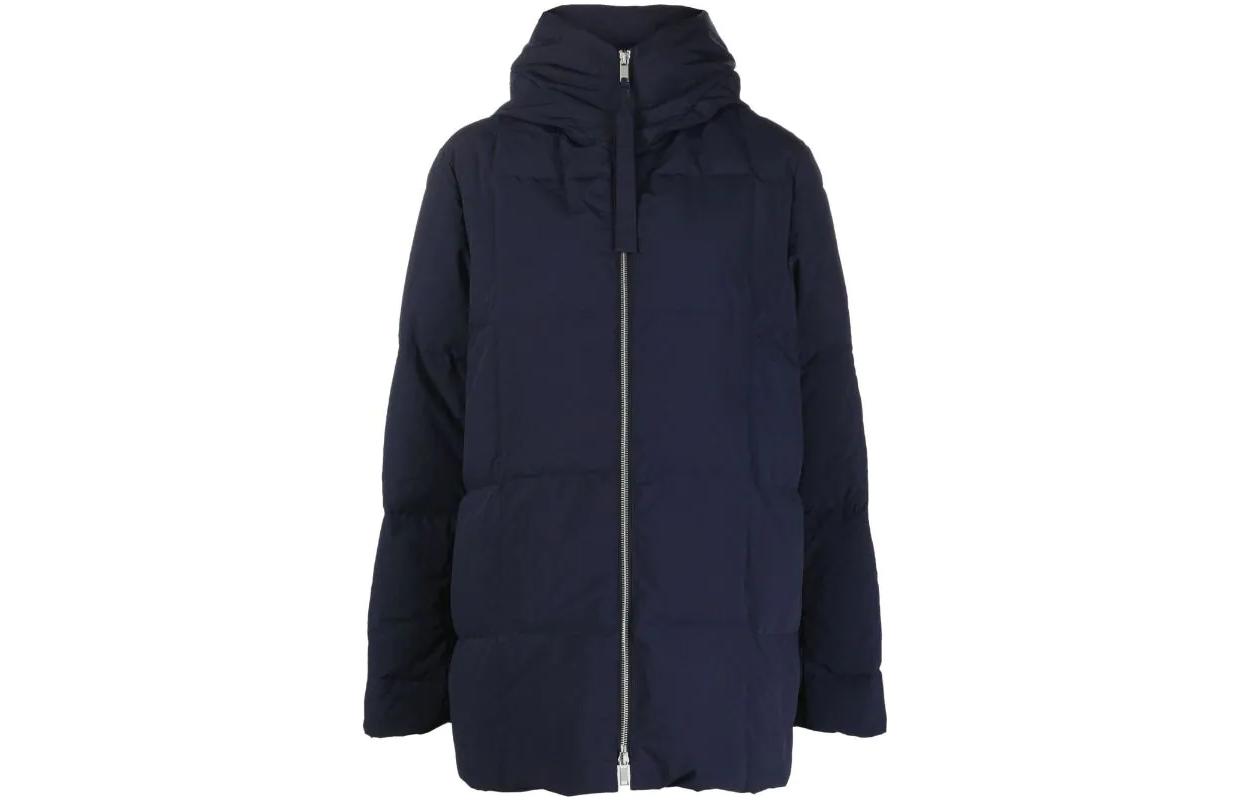 (Women) Jil Sander FW22  Navy Blue Zip-Up Hooded Jacket J40AF0014-J70008-402