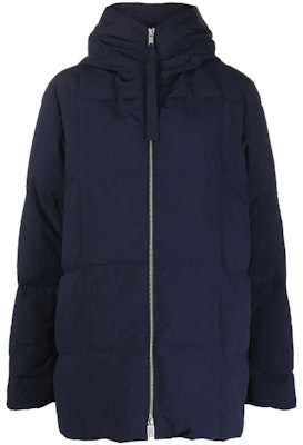 (Women) Jil Sander FW22 Navy Blue Zip-Up Hooded Jacket J40AF0014-J70008-402 Buy (Women) Jil Sander FW22 Navy Blue Zip-Up Hooded Jacket J40AF0014-J70008-402