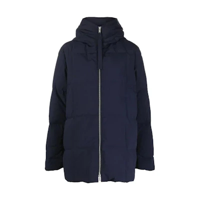 (Women) Jil Sander FW22 Navy Blue Zip-Up Hooded Jacket J40AF0014-J70008-402