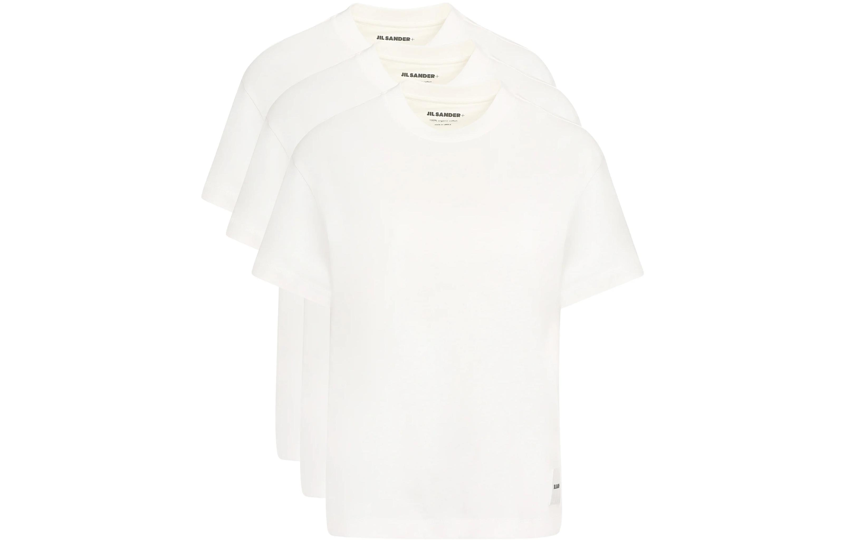 (Women) JIL SANDER FW22  Plain Logo Crewneck T-Shirt 3-Pack White. J40GC0001-J45048-100