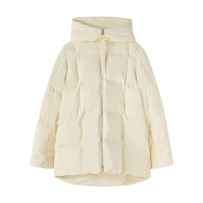 (Women) Jil Sander FW22 Quilted Down Hooded Jacket Beige. J40AF0014-J70008-279