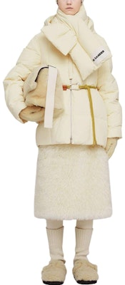 (Women) Jil Sander FW22 Quilted Down Hooded Jacket Beige. J40AF0014-J70008-279 Lookbook (Women) Jil Sander FW22 Quilted Down Hooded Jacket Beige. J40AF0014-J70008-279