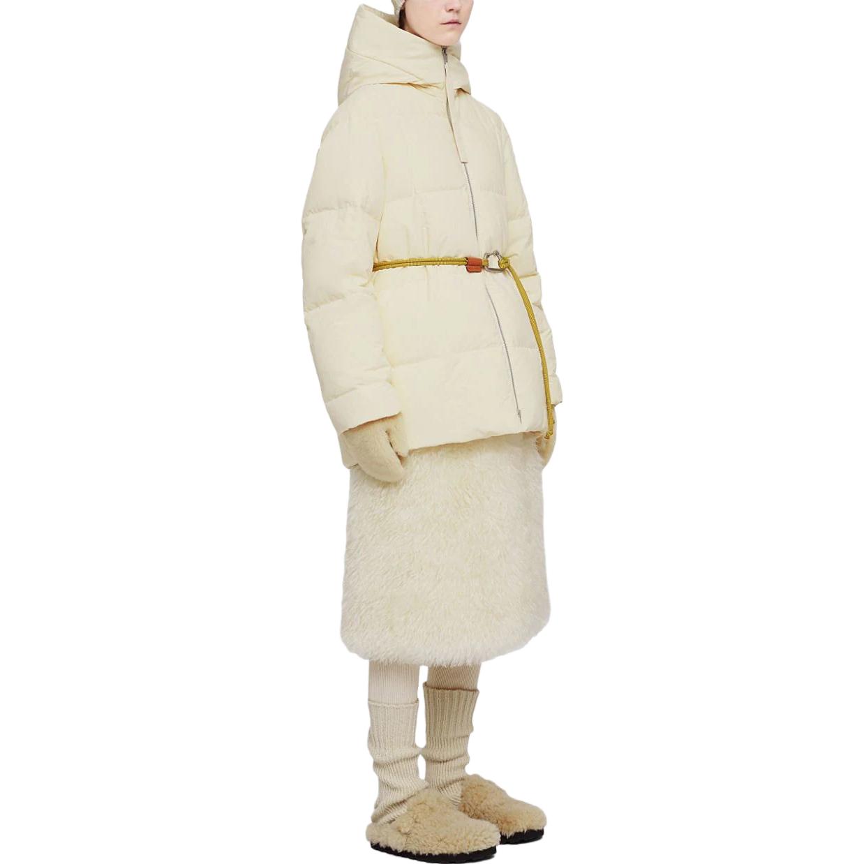 Shop (Women) Jil Sander FW22  Quilted Down Hooded Jacket Beige. J40AF0014-J70008-279
