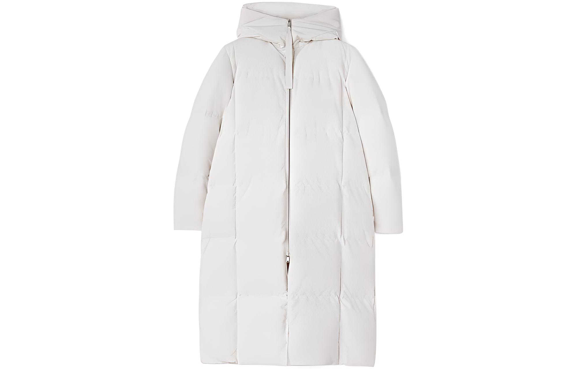 (Women) Jil Sander FW22  White Hooded Down Jacket with Zipper. J40AF0013-J70008-102