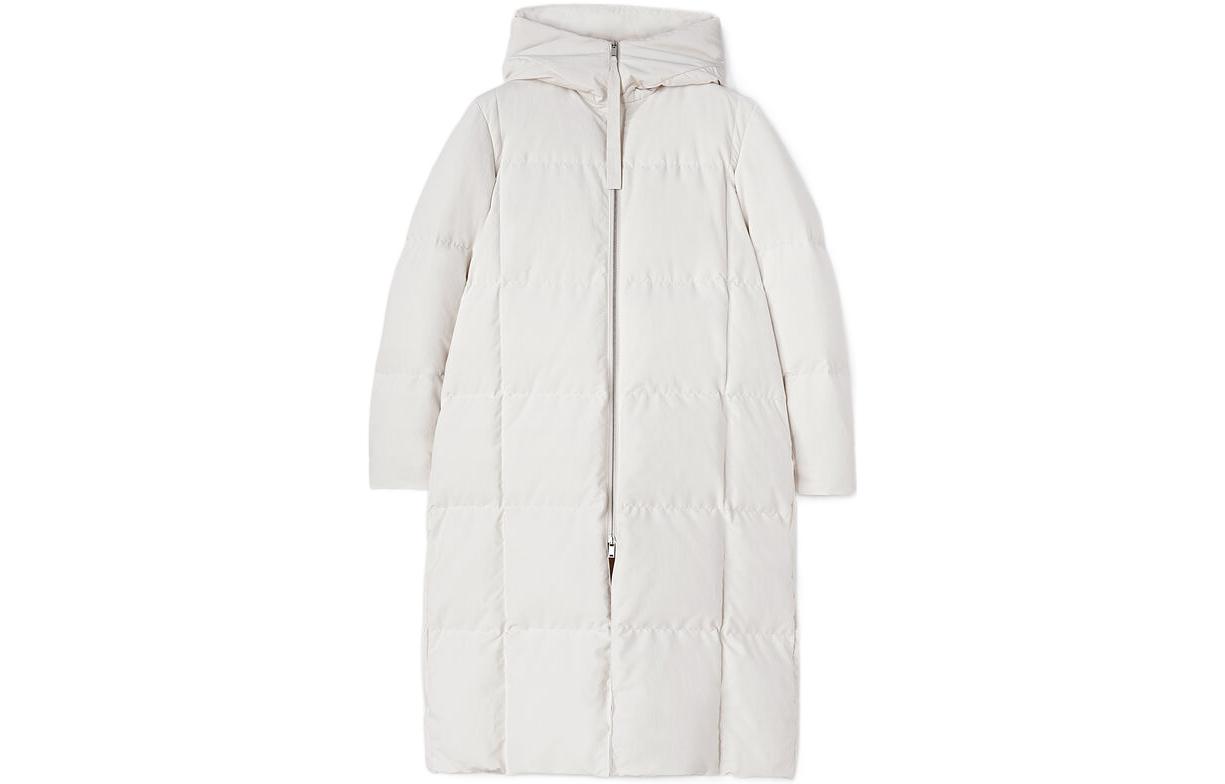 Order (Women) Jil Sander FW22  White Hooded Down Jacket with Zipper. J40AF0013-J70008-102