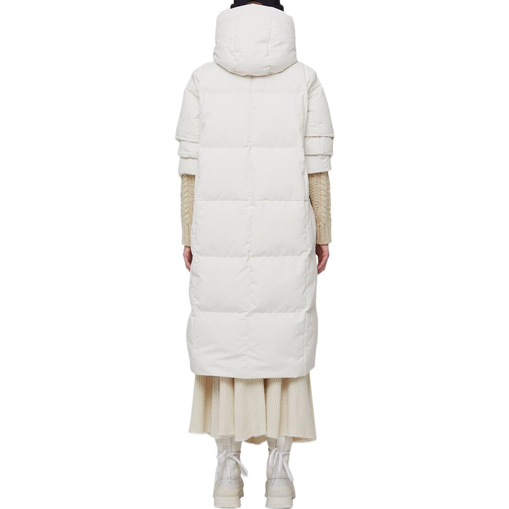 Purchase (Women) Jil Sander FW22  White Hooded Down Jacket with Zipper. J40AF0013-J70008-102