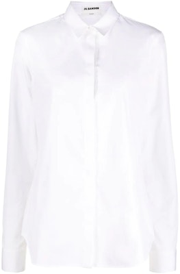 (Women) Jil Sander FW22 White Minimalist Long Sleeve Button-Up Shirt. J05DL0001-J45001-100 Buy (Women) Jil Sander FW22 White Minimalist Long Sleeve Button-Up Shirt. J05DL0001-J45001-100
