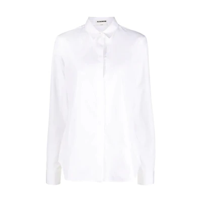 (Women) Jil Sander FW22 White Minimalist Long Sleeve Button-Up Shirt. J05DL0001-J45001-100