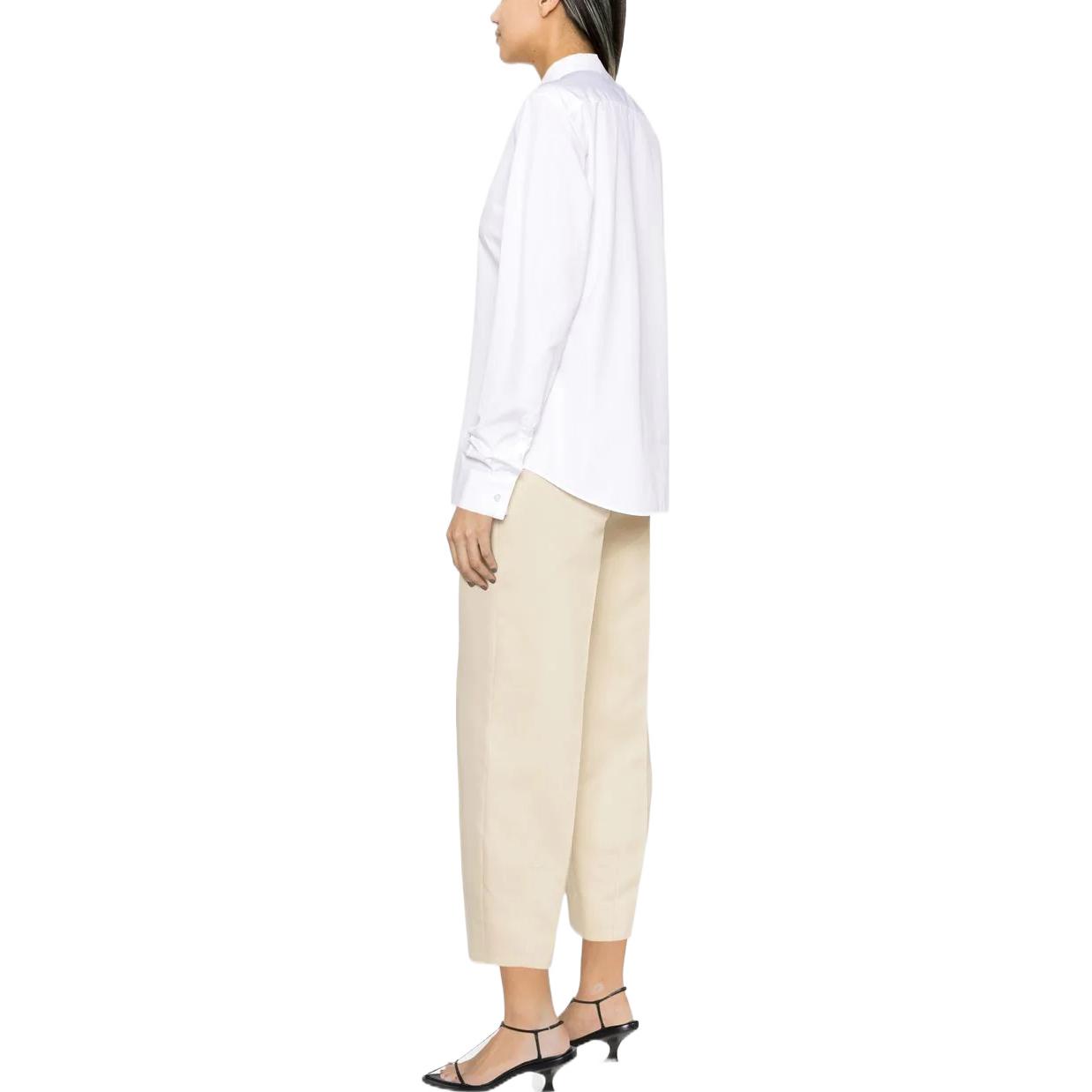 Purchase (Women) Jil Sander FW22  White Minimalist Long Sleeve Button-Up Shirt. J05DL0001-J45001-100