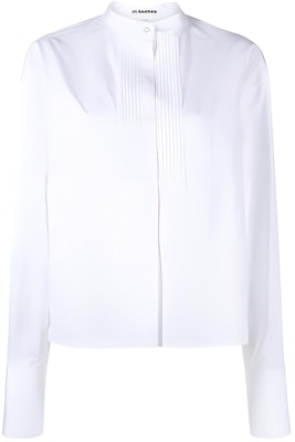 (Women) Jil Sander FW22 White Pleated Long Sleeve Shirt. J05DL0004-J45001-100 Buy (Women) Jil Sander FW22 White Pleated Long Sleeve Shirt. J05DL0004-J45001-100