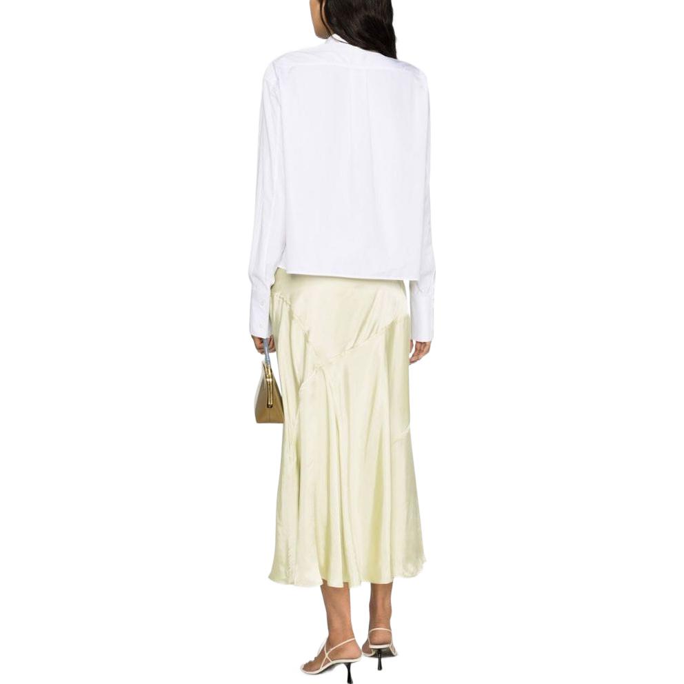 Purchase (Women) Jil Sander FW22  White Pleated Long Sleeve Shirt. J05DL0004-J45001-100