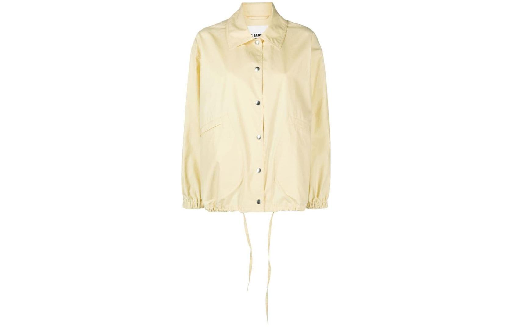 (Women) JIL SANDER FW22  Yellow Solid Drawstring Casual Collared Jacket. J04AM0001J45063740