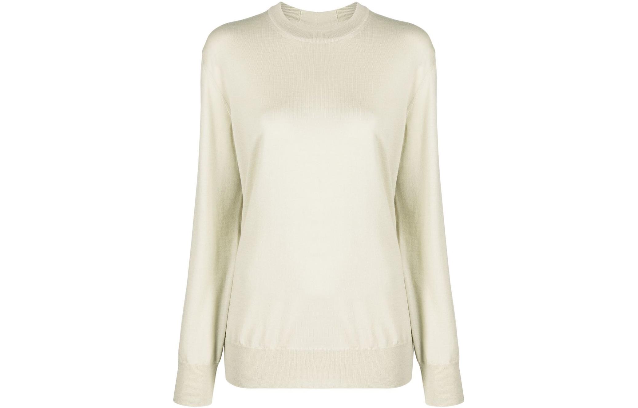 Order (W) JIL SANDER FW22 象牙白羊毛羅紋修飾圓領毛衣 J04GP0001J14531110