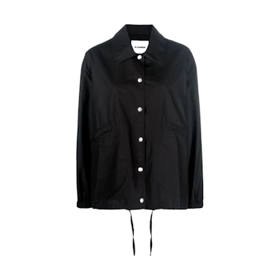 (Women) JIL SANDER FW22 Logo Print Shirt Jacket Black J04AM0001J45063001