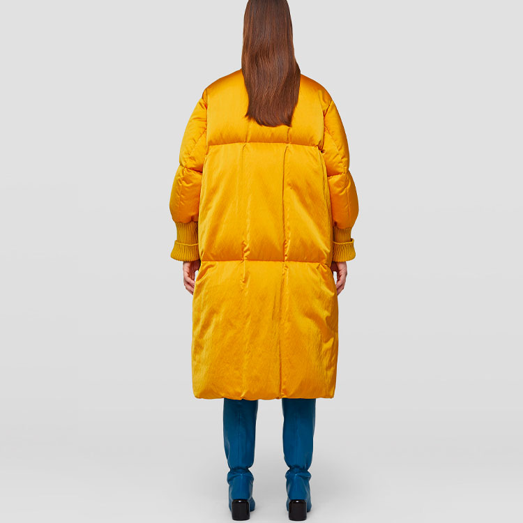 Shop (Women) Jil Sander FW22 Quilted Single-Breasted Jacket Yellow Outerwear J02AF0001-JTN006-828