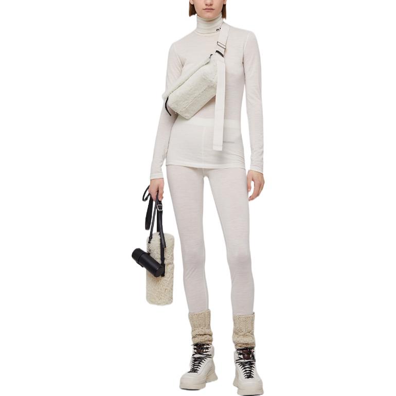 Lookbook (W) 질 샌더 FW22 솔리드 로고 프린트 레깅스 여성 오프화이트. J40KA0029-J70021-102