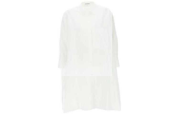 Order (Women) JIL SANDER FW22 White Single-Breasted Loose Fit Long Sleeve Shirt for Women J05DL0007J45001100