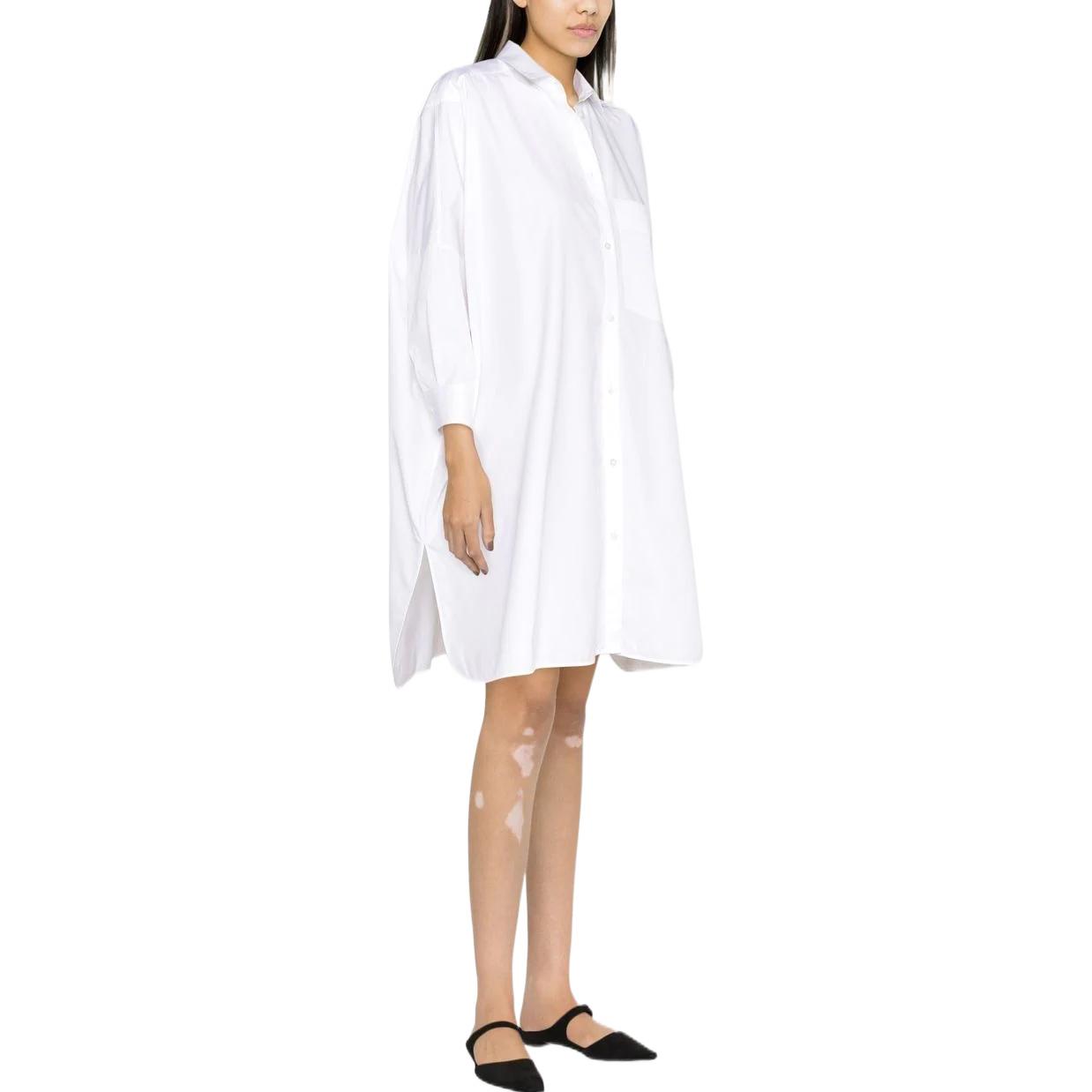 Details for (Women) JIL SANDER FW22 White Single-Breasted Loose Fit Long Sleeve Shirt for Women J05DL0007J45001100
