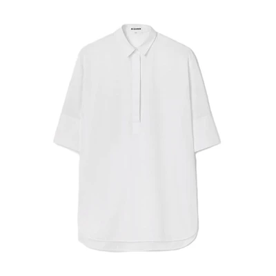(Women) JIL SANDER FW23 Friday Embroidered Cotton Long Sleeve Shirt - White J05DL0005J45001100