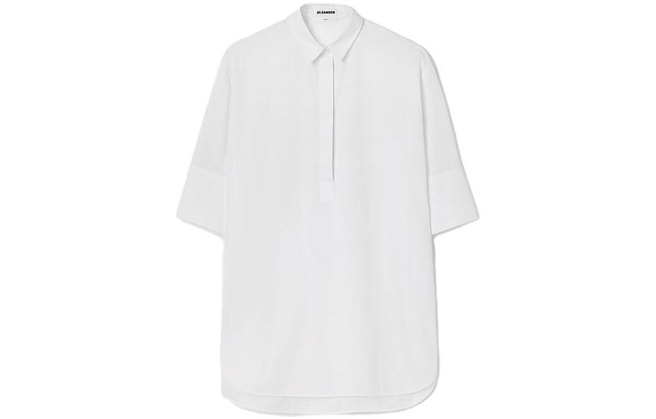 Order (Women) JIL SANDER FW23  Friday Embroidered Cotton Long Sleeve Shirt - White J05DL0005J45001100