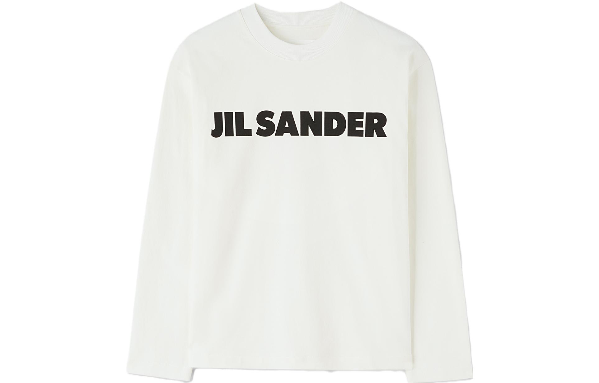Order (W) JIL SANDER FW23 白色印字長袖圓領T恤。 J02GC0107J45047