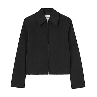 (Women) JIL SANDER FW24 Black Knit Textured Long Sleeve Jacket. J02BN0180J20053-BLACK