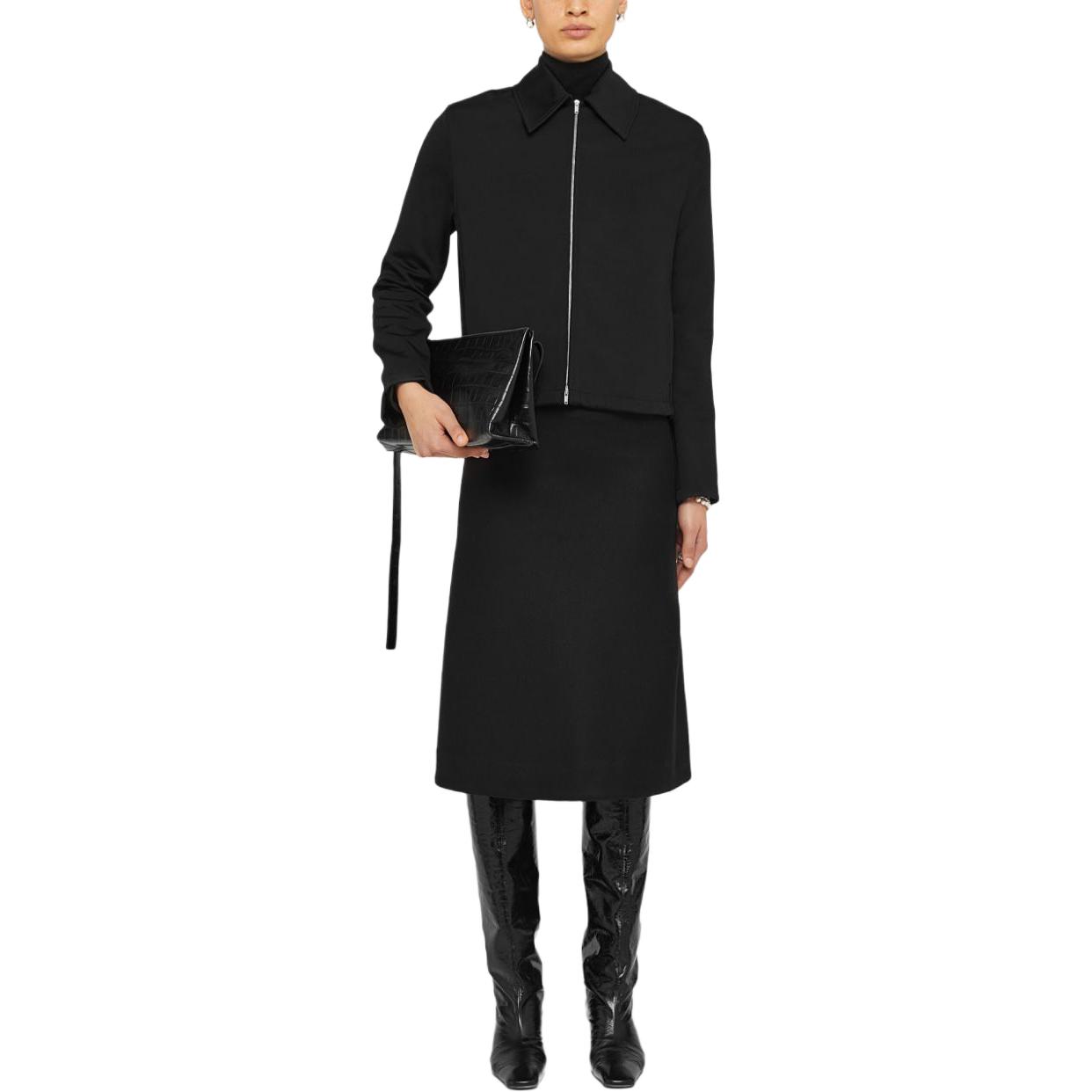 Lookbook (Women) JIL SANDER FW24  Black Knit Textured Long Sleeve Jacket. J02BN0180J20053-BLACK