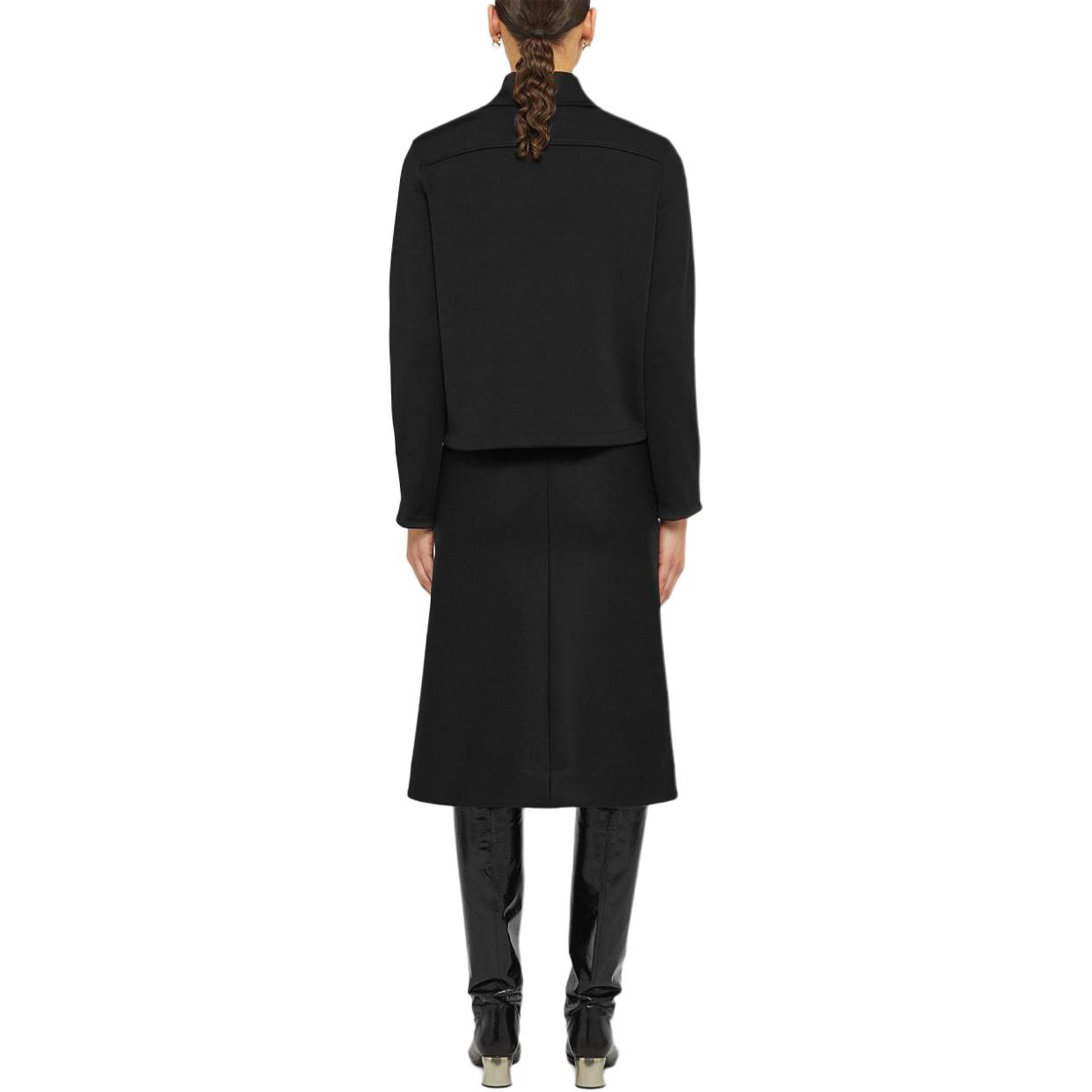 Shop (Women) JIL SANDER FW24  Black Knit Textured Long Sleeve Jacket. J02BN0180J20053-BLACK