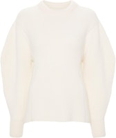 (Women) Jil Sander FW24 Oversized Crewneck Knit Sweater Off-White J03GP0150J14747-WHITE (Women) Jil Sander FW24 Oversized Crewneck Knit Sweater Off-White J03GP0150J14747-WHITE