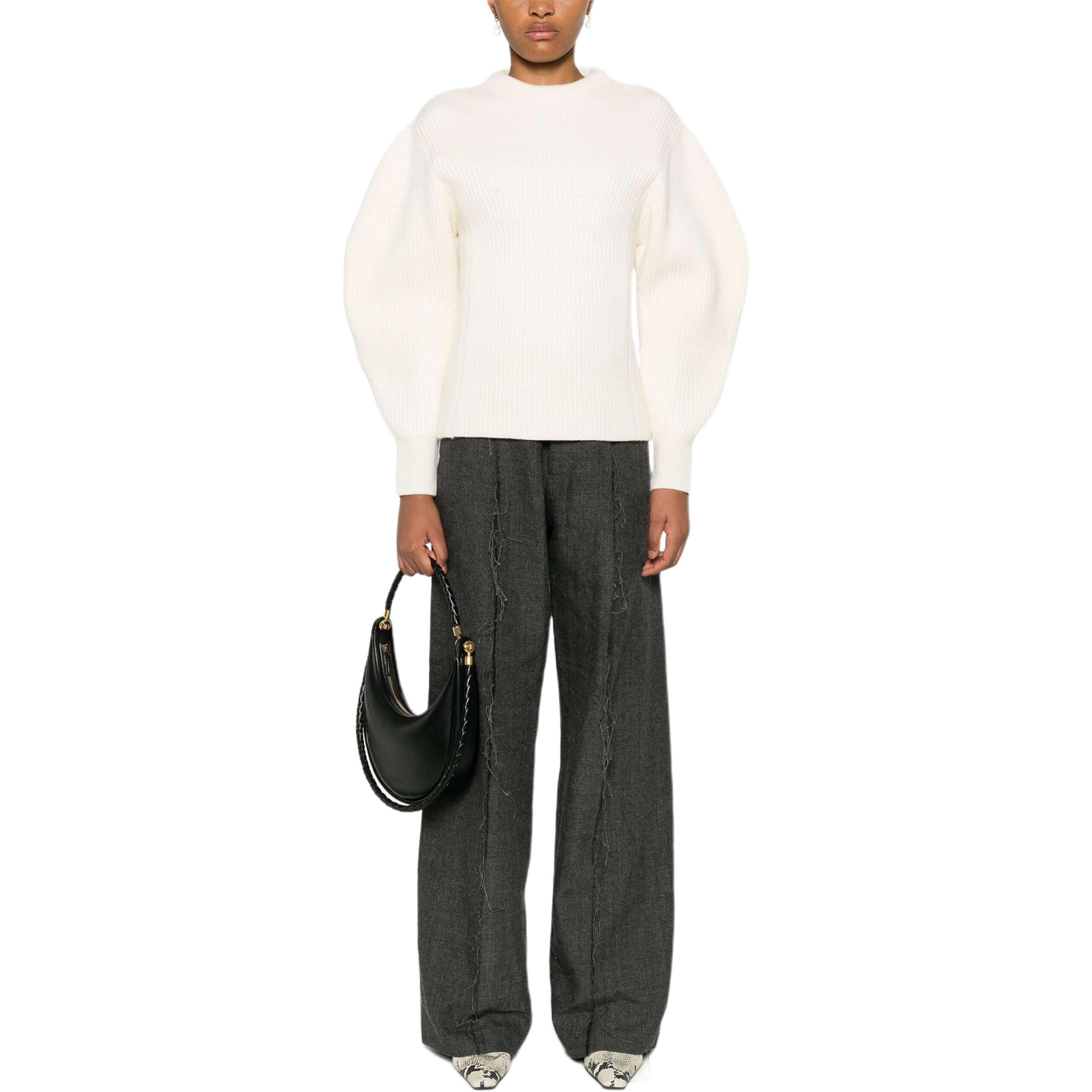 Lookbook (W) Jil Sander FW24 寬鬆圓領針織毛衣 米白色 J03GP0150J14747-WHITE