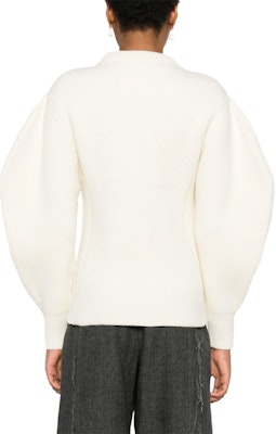 (W) Jil Sander FW24 寬鬆圓領針織毛衣 米白色 J03GP0150J14747-WHITE Shop (W) Jil Sander FW24 寬鬆圓領針織毛衣 米白色 J03GP0150J14747-WHITE