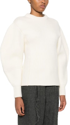 (W) Jil Sander FW24 寬鬆圓領針織毛衣 米白色 J03GP0150J14747-WHITE Purchase (W) Jil Sander FW24 寬鬆圓領針織毛衣 米白色 J03GP0150J14747-WHITE