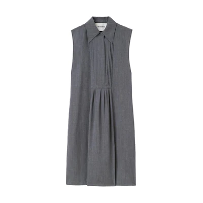 (Women) Jil Sander FW24 Sleeveless Solid Button-Front Dress Grey J02CT0399J40171-GRAY